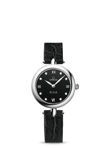 Omega De Ville Prestige Dewdrop Quartz 27.4 Stainless Steel / Black